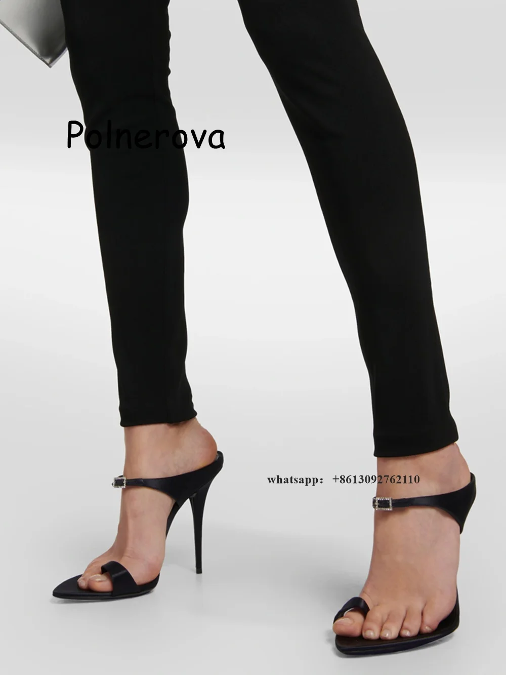Slip Dress Satin - Sandalias de Punta abierta para mujer,