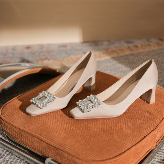 Zapatos De tacón alto con punt - Slip Dress Satin reseña y precio