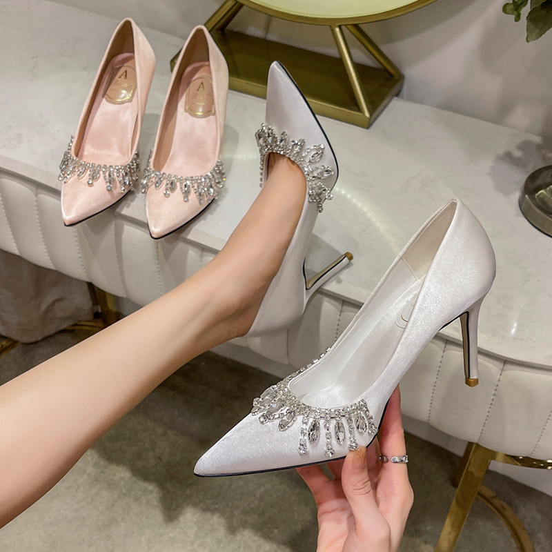 Nuevos zapatos de novia de sat - Slip Dress Satin reseña y precio